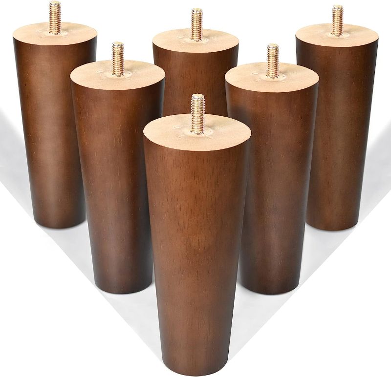 Photo 1 of  6 inch Furniture Legs Wood Sofa Legs Set of 6 Couch Replacement Legs for Cabinet Vanity Ottoman Chair Dresser