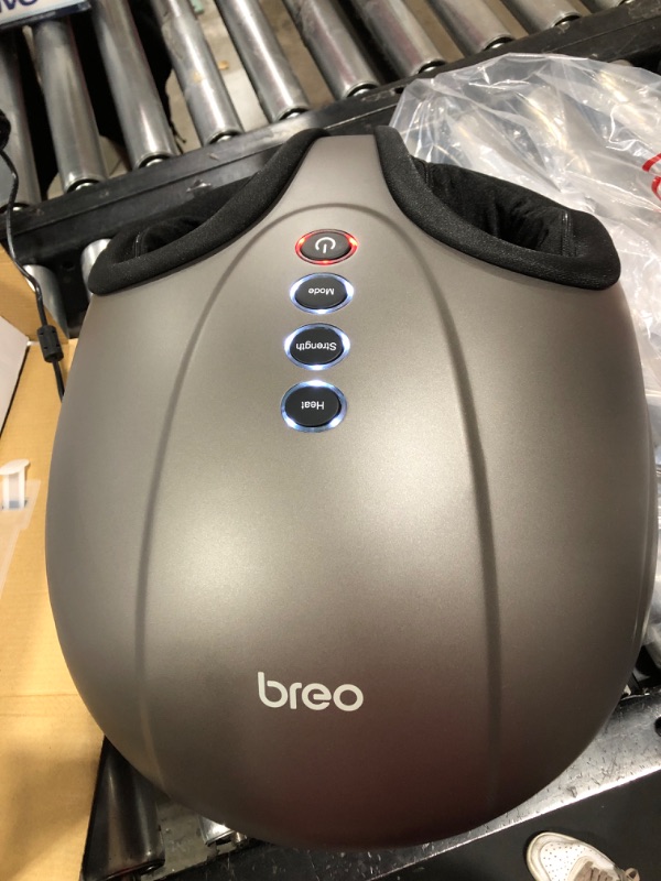 Photo 2 of Breo Foot Massager Machine with Heat, Shiatsu Deep Tissue Kneading, Rolling Massage for Relief, Fits Feet Up to Men Size 12 1 Count (Pack of 1)