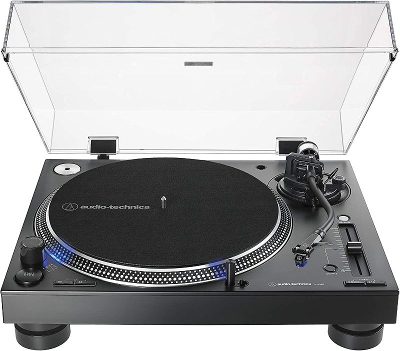 Photo 1 of Audio-Technica AT-LP140XP-BK Direct-Drive Professional DJ Turntable, Black & AT-LP120XUSB-BK Direct-Drive Turntable (Analog & USB), Fully Manual, Hi-Fi, 3 Speed, Convert Vinyl to Digital, Black Black Turntable+ Turntable 3 Speed