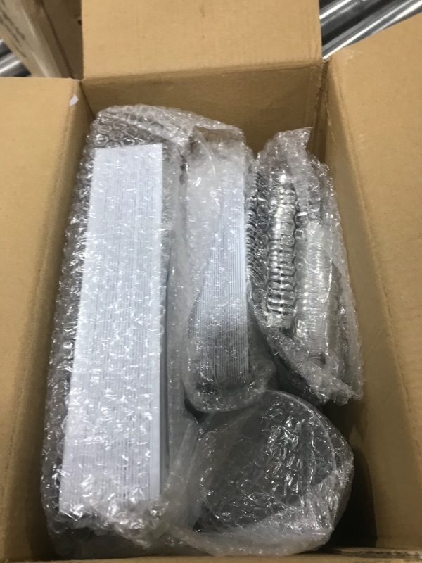 Photo 1 of 210 Count Silver Plastic Dinnerware, Silver Disposable Plates, Includes 30 Dinner Plates 30 Dessert Plates & 30 Cups & 30 Linen Like Silver Paper Napkins & 30 Plastic Silverware Set

