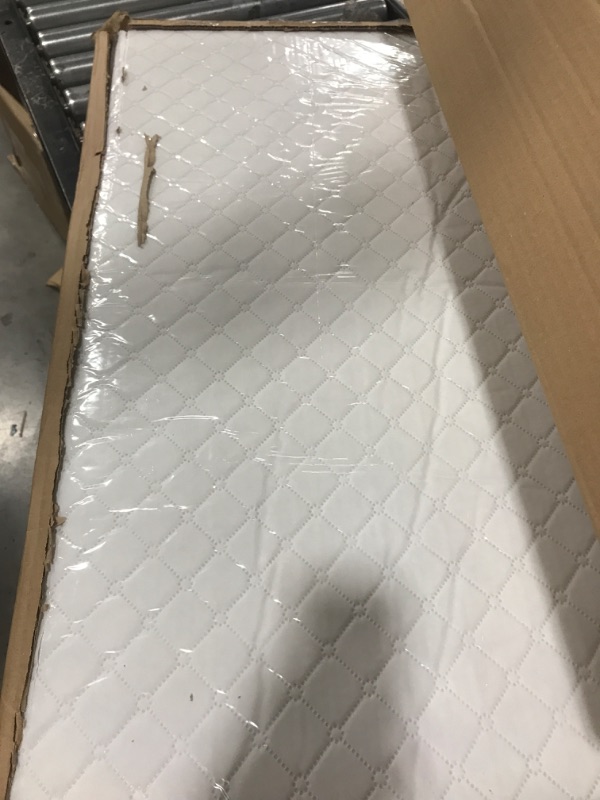 Photo 2 of Dream On Me Universal Cradle Mattress | Waterproof | 2” Fiber Core | Cradle Mattress | Greenguard Gold Certified | 36" x 18" White Check Vinyl Cover