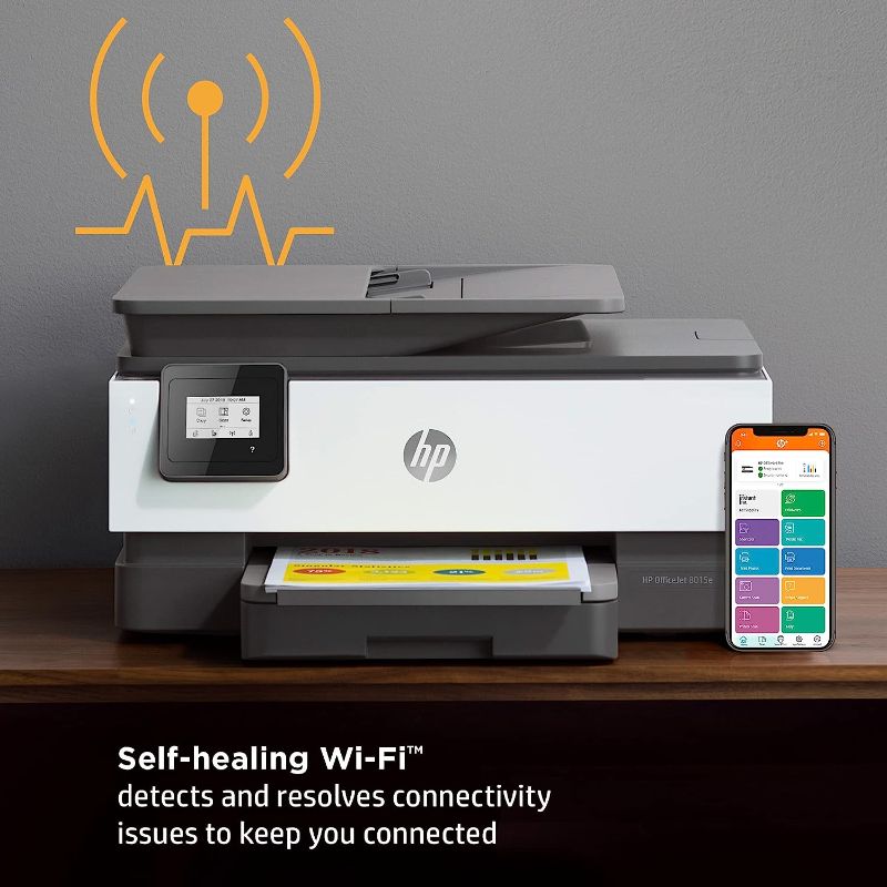 Photo 1 of HP OfficeJet 8015e Wireless Color All-in-One Printer  with HP+(228F5A), White
