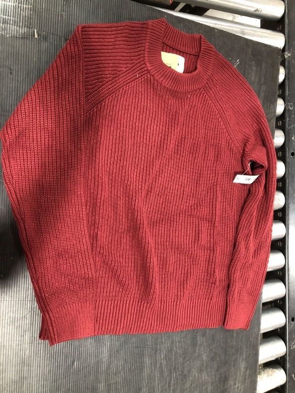 Photo 2 of Amazon Aware Women's Rib Crewneck Sweater (Available in Plus Size) Medium Dark Red