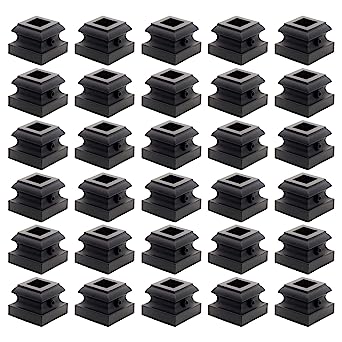 Photo 1 of  Iron Baluster Shoes, Baluster Flat Base Shoe with Set Screw, for Use with 1/2" Square Iron Balusters, Flat Iron Baluster Shoes, Black unknown count 