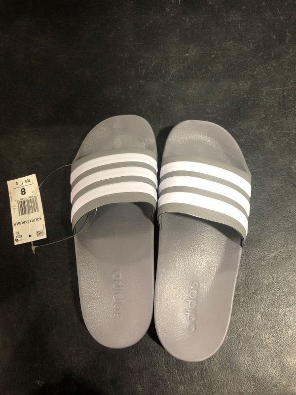 Photo 2 of adidas Men's Adilette Shower Slides Sandal 8 Grey/White/Grey