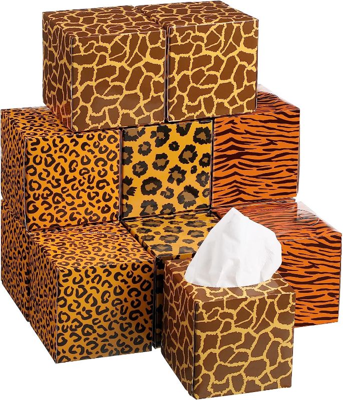 Photo 1 of 12 Pack 960 Sheets Tissues Cube Box Facial Tissue Cube Boxes 2 Ply Facial Tissue Bulk Upright Face Tissue Box Household Tissues Fit for Family Bathroom Car Kitchen School Bedroom (Animal Style)
