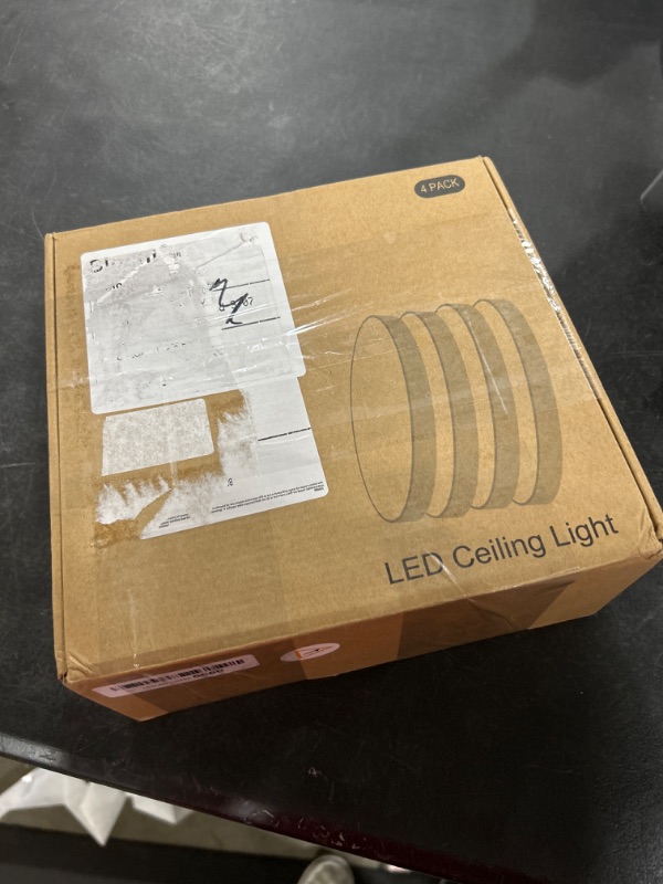 Photo 1 of 4PACK LED Flush Mount Ceiling Light Fixture Black, 9Inch 24Watt, 5000K Daylight LED Ceiling Light, Ultra Slim Flush Mount LED Ceiling Lamp for Bedroom, Living Room, Dining Room, Hallway Black Four Pack