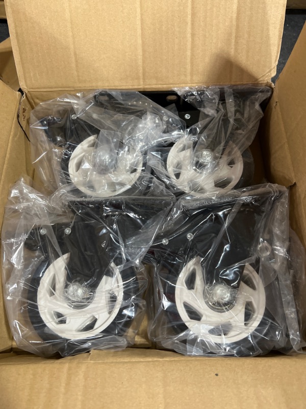 Photo 2 of 4 inch Swivel Caster Wheels with Safety Total Lock, 360 Degree Heavy Duty Plate Casters Total Capacity 1200lbs (Pack of 4) 4 with brakes