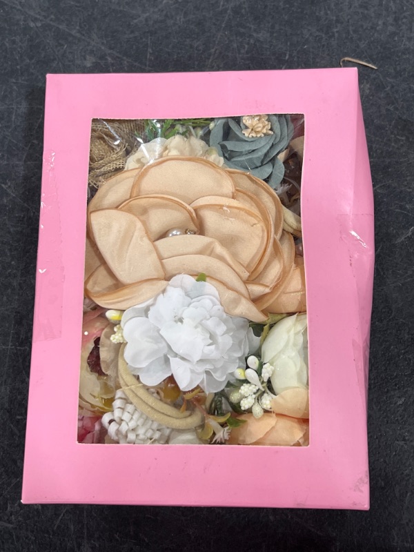 Photo 1 of 6PCS Baby Girl Flower Nylon Headband-Elastic Hair Band Handmade Bow For Newborn Infant Toddler (Flowers-1, L) Flowers-1 Large