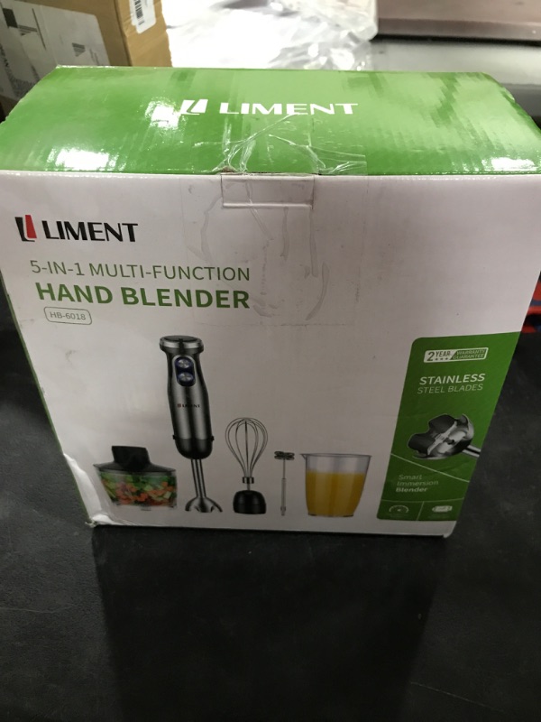 Photo 3 of 20-Speed Immersion Blender, LIMENT 5-in-1 Multi-Purpose Hand Blender, Heavy Duty & Low-Noise DC Motor, With Food Chopper, Whisk, Milk Frother, Mixing Beaker Attachments, 304 Stainless Steel, BPA-Free