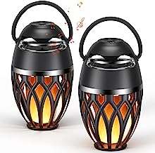 Photo 1 of 2 Pack Outdoor Bluetooth Speakers, IPX5 Waterproof Wireless Speaker with LED Flame Light Portable Speaker Bluetooth 5.0, Torch Atmosphere Lantern for Patio Yard Pool Party Decor, Gift for Women Men 