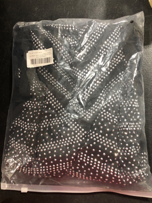 Photo 2 of chicyes Women's Bodycon Sexy Rhinestone Sequin Sparkly Club Party Night Dress NOT EXACT AS STOCK