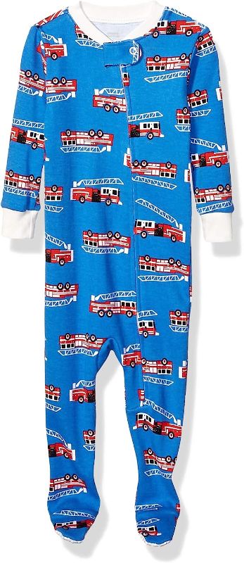 Photo 1 of Amazon Essentials Unisex Toddlers and Babies' Snug-Fit Cotton Footed Sleeper Pajamas, 6-12 Months