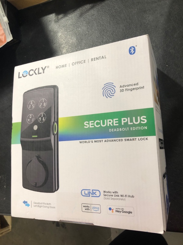 Photo 2 of Secure Plus Smart Lock Bluetooth Retrofit Deadbolt with Touchscreen/Fingerprint Sensor/Key Access/Auto Lock Access SEALED UNOPENED 