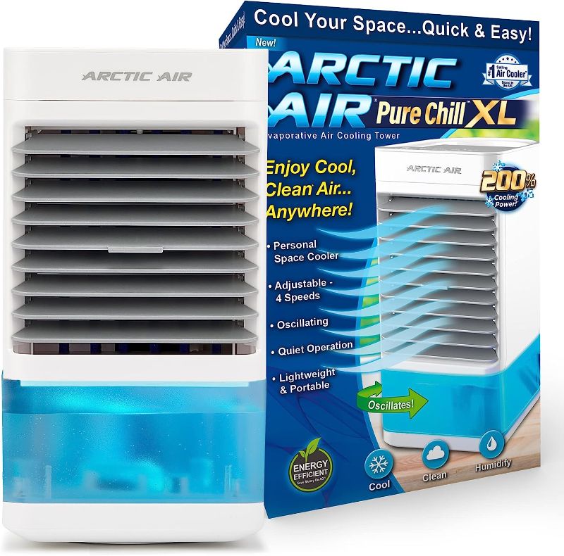 Photo 1 of Arctic Air Pure Chill XL Evaporative Air Cooler - Powerful 4-Speed, Quiet, Lightweight Oscillating Portable Cooling Tower - Hydro-Chill Technology For Bedroom, Office, Living Room & More