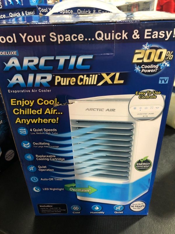 Photo 1 of Arctic Air Pure Chill XL Evaporative Air Cooler - Powerful 4-Speed, Quiet, Lightweight Oscillating Portable Cooling Tower - Hydro-Chill Technology For Bedroom, Office, Living Room & More
