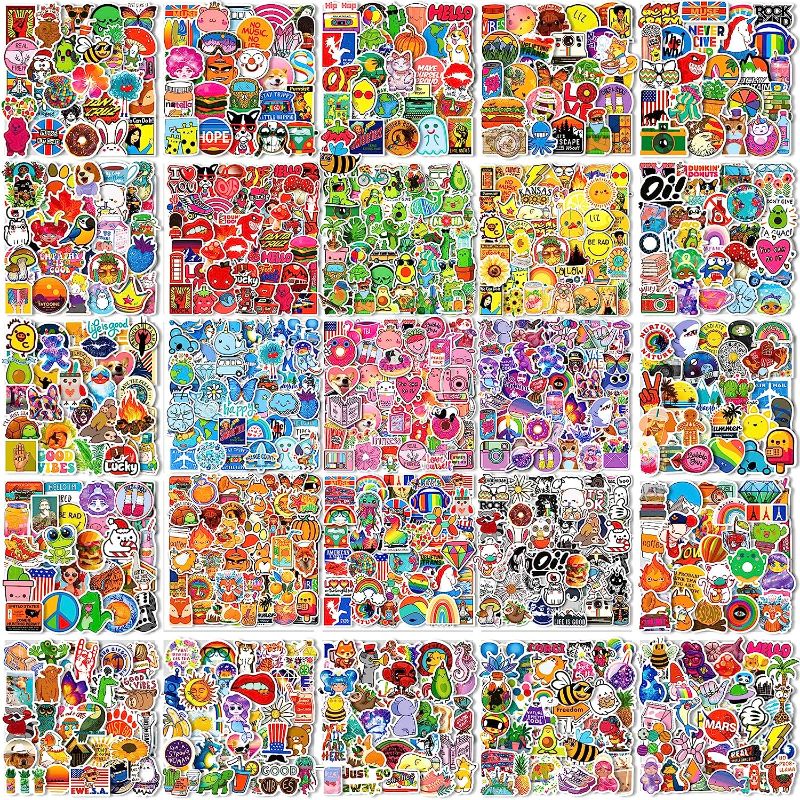 Photo 1 of 800PCS Water Bottle Stickers for Kids, Bulk Stickers for Teens, Colorful Waterproof Vinyl Sticker for Hydroflask Laptop Phone Skateboard, Sticker Packs for Teachers Adults