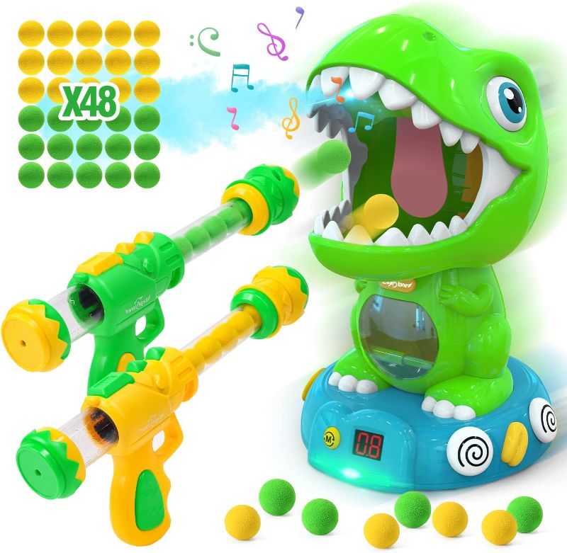 Photo 1 of EagleStone Movable Dinosaur Shooting Toys for Kids 5-7 with Spraying, Electronic Target Game Toy with 2 Pump Guns, 48 Foam Balls, Party Favor Christmas Toys with Score Record, Sound, for Boys & Girls…
