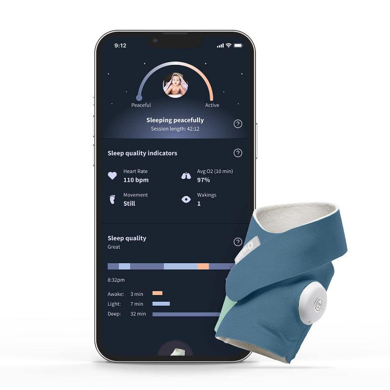 Photo 1 of Owlet Dream Sock - Smart Baby Monitor with Heart Rate and Average Oxygen O2 as Sleep Quality Indicators, Bedtime Blue
