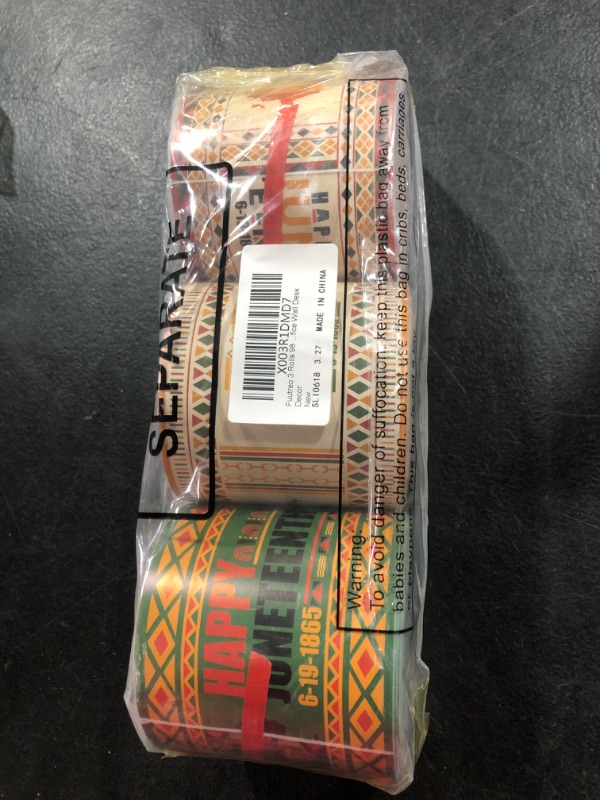 Photo 2 of Outus 131 Feet Juneteenth Bulletin Board Border Decorations Happy Juneteenth Classroom Bulletin Board Trim Black Afro African Kente Decor for Office Wall Door June 19th Black Freedom Day Festival