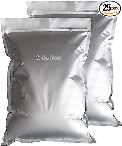 Photo 1 of 25 Pcs Mirrogo 2 Gallon Mylar Bags, 1 Gallon Mylar Bags (5 Mil) for your selection. Large Mylar Bags for Food Storage 2 Gallon (2 Gallon x 25) 