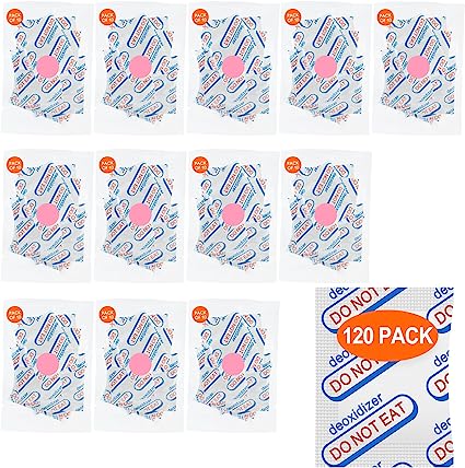 Photo 1 of 120 Packs 500CC Food Grade Oxygen Absorbers (10 Pack in Individual Vacuum Bag ) , Oxygen Absorbers For Long Term Food Storage with Oxygen Indicator , Works in Mylar Bags, Mason Jars, and Vacuum Bags
