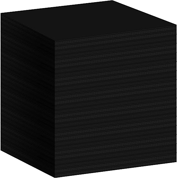 Photo 1 of 1500 Pcs Construction Paper Card Stock Printer Paper Craft Bulk School Supplies Lightweight Art Colored Paper for Kids Adults School Drawing (Black) 