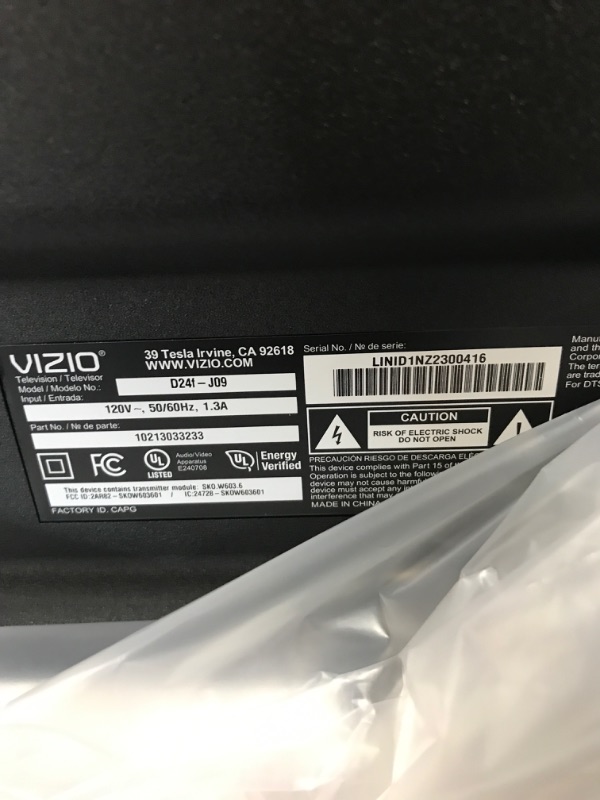 Photo 1 of VIZIO 24-inch D-Series Full HD 1080p Smart TV with Apple AirPlay and Chromecast Built-in, Alexa Compatibility, D24f-J09, 