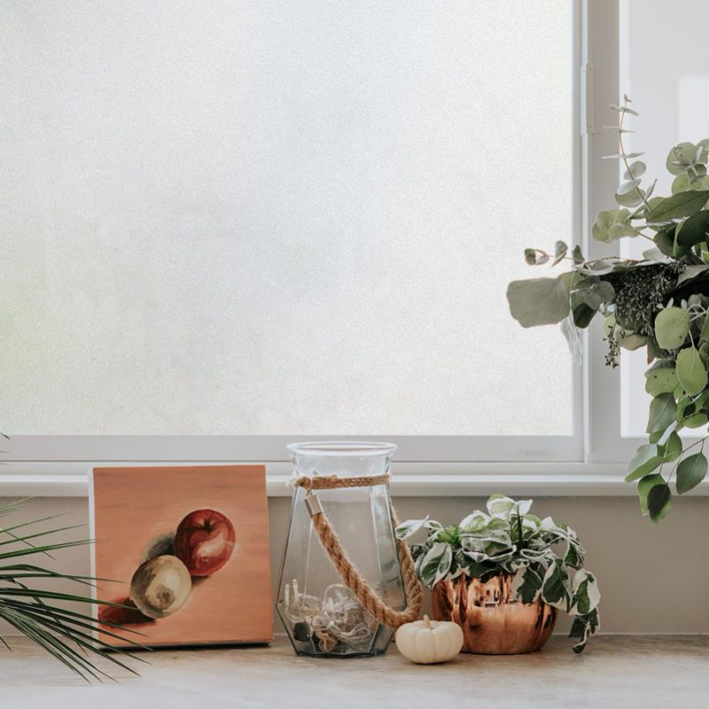 Photo 1 of Privacy Window Film, HOMIDEK Frosted Glass Window Film,Sun UV Blocking Static Cling Removable Frosting Window Tinting Film (23.6"x118.1")