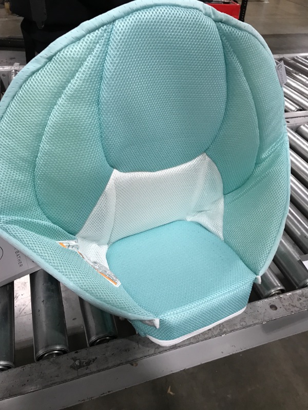 Photo 2 of Contours Cozy Infant Sink Bather, Supportive Baby Bath Seat, Plush 3D Mesh - Blue, Mint