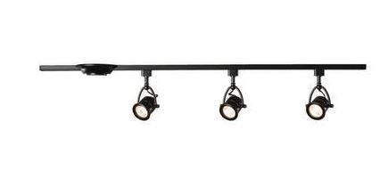 Photo 1 of 4 ft. 3-Light Black Retro Linear Track Lighting Kit
