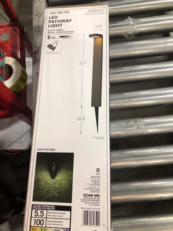 Photo 1 of 15-Watt Equivalent Low Voltage Millennium Black Integrated LED Outdoor Landscape Path Light
