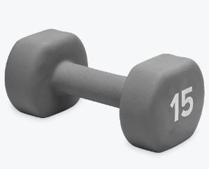Photo 1 of 15LB GREY RUBBER DUMBBELL