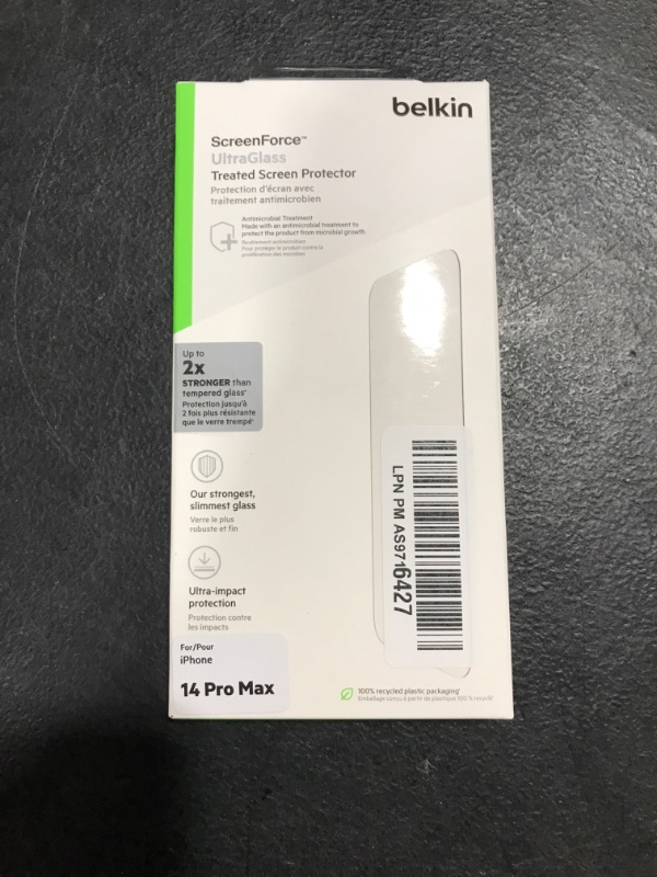 Photo 2 of Belkin International OVA104ZZ Ultra Glass Screen Protector for Apple iPhone 14 Pro Max
