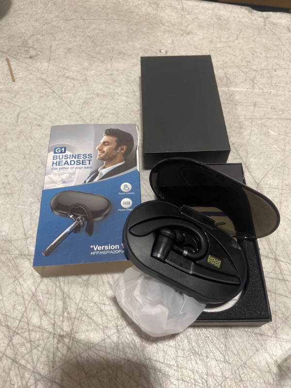 Photo 2 of TEIMO Headset, Earpiece with 400mAh Charging Case 55H Playtime, V5.1 Hands-Free Wireless Earphones Built-in Mic for Driving/Business/Office, Compatible for iOS/Android Cellphone Trend