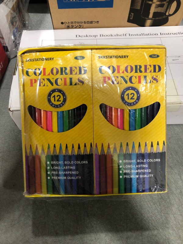 Photo 1 of SKKSTATIONERY 144Pcs Colored Pencils, Pre-sharpened, 12 Colors, 12pcs/box, Total: 144Pcs.