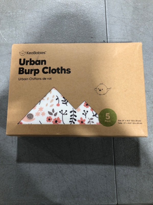 Photo 1 of 5-Pack Organic Burp Cloths for Baby Boys and Girls - Ultra Absorbent Burping Cloth, Burp Clothes, Newborn Towel - Milk Spit Up Rags - Burpy Cloth Bib for Unisex, Boy, Girl (Sweet Charm) Sweet Charms