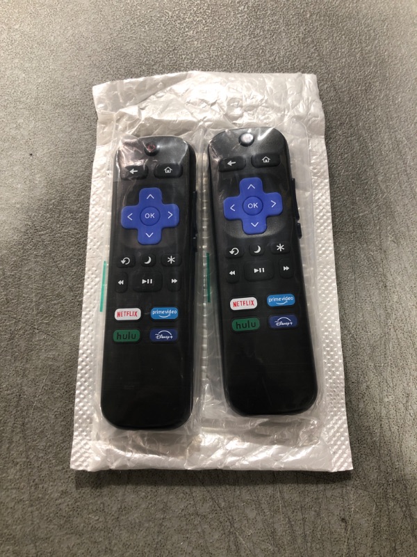 Photo 2 of 2 Pack Universal Replacement TV Remote Control for Roku TV, for TCL/Hisense/Sharp/Philips/Onn/Element/Insignia Roku TV (NOT for Roku Stick or Box)