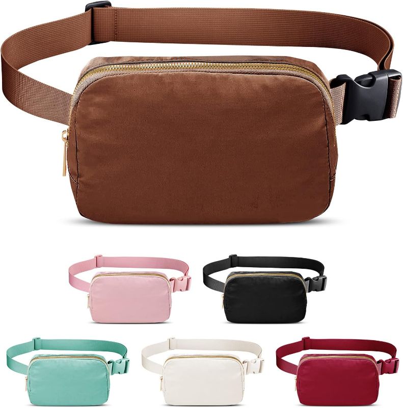 Photo 1 of Fanny Pack Belt Bag for Women Men - Fashionable Waist Bag Purse Waterproof Crossbody Bags for Running, Hiking, Walking and Travel (Brown)
