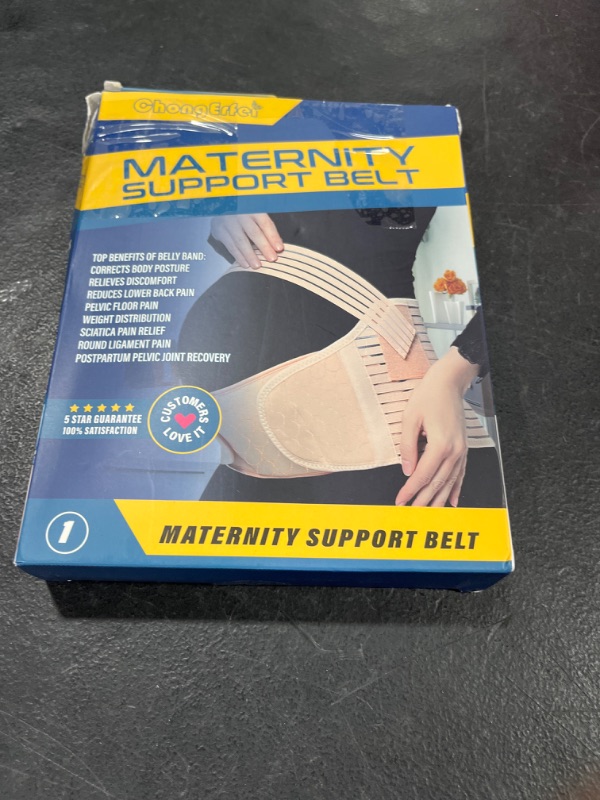 Photo 2 of ChongErfei Maternity Belt Pregnancy Back Support Back Brace Lightweight Abdominal Binder Maternity Belly Band for Pregnancy, Black,Large Fit Ab 39.5"-51.3" Black Fit Ab 39.5"-51.3",L