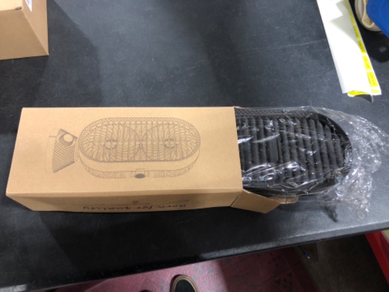 Photo 1 of GAOYITK Small Oscillating Desk Fan, Portable Table Fans with Dual Air Circulation, 120° Oscillation, Black Quiet USB Tabletop Tower Fan for Indoor Home Office Bedroom Desktop Sleep Work, 11 inch