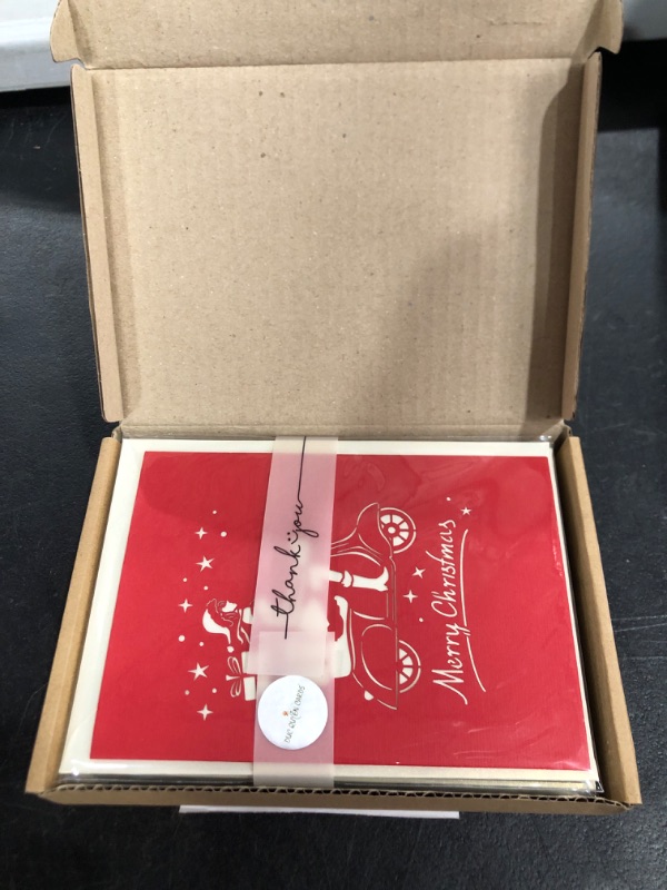 Photo 1 of Duc Quyen Cards - 6 Pieces Pop up Christmas Cards, 3D Cards with Envelopes, Paper Handmade Greeting Cards, Gifts for new year & Xmas, Post cards, cards pack 6 6 Pop up Christmas Cards