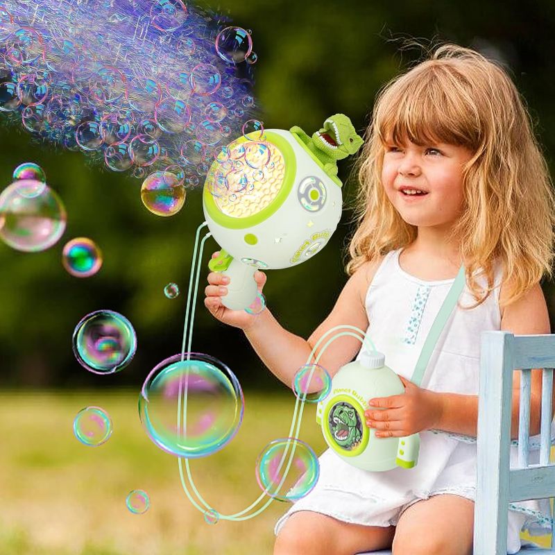 Photo 1 of 
Auto Bubble Machine Rechargeable Dinosaur Bubble Machine with 17oz Bubble Solution,LED Light Leak-Proof Design,Automatic Bubble Maker Summer Toys for Kids