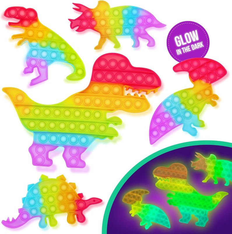 Photo 1 of 5 Pack Dinosaur Pop-It Fidget