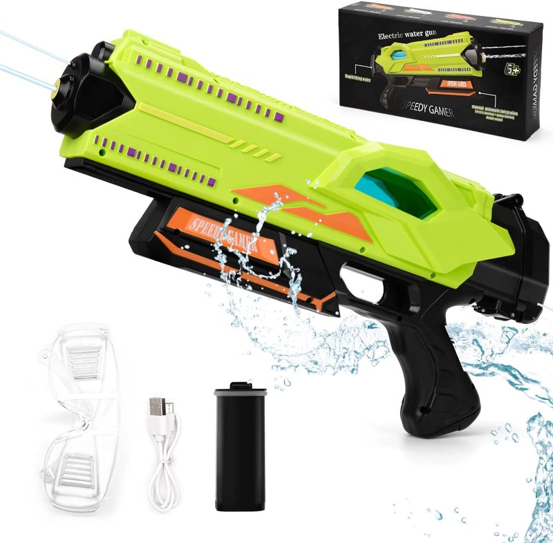 Photo 1 of 
XITALAXU Electric Water Gun,Automatic Squirt Blaster Guns up to 28-32 FT Long Range with 500CC High Capacity,Soaker Water Gun for Adult Kid(Green)