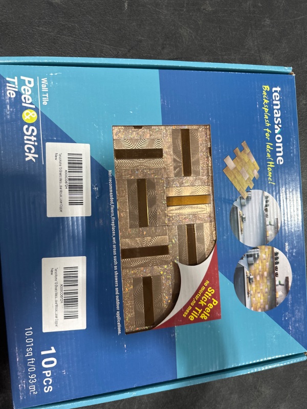 Photo 2 of 
TenasHome 10-Sheets Metal Backsplash Peel and Stick Tile Stick on Kitchen Bathroom Fireplace 3D Puzzle in Laser Copper