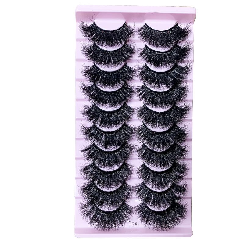 Photo 1 of 
False Eyelashes Faux Mink Lashes Natural Look Fluffy Cat Eye 8D Wispy Lashes Pack,Dramatic Short Volume Fake Eyelashes 10 Pairs Bulk (T04-18mm)