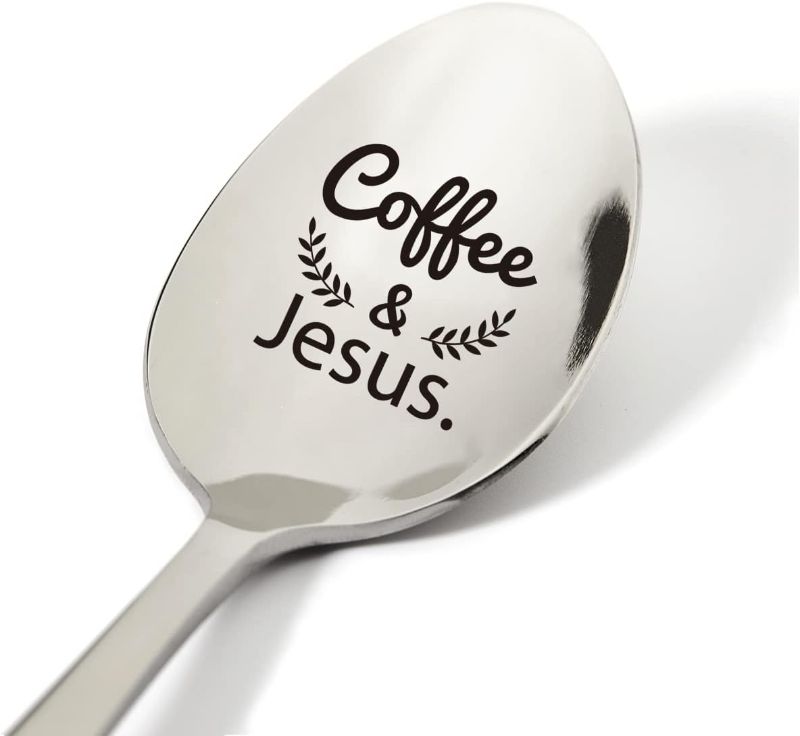 Photo 1 of 
Christian Gift Ideas,Coffee and Jesus Spoon Engraved Stainless Steel Present, Novelty Coffee Lovers Spoon Gifts for Birthday Thanksgiving Xmas,