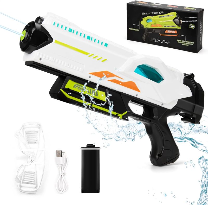 Photo 1 of 
XITALAXU Electric Water Gun,Automatic Squirt Blaster Guns up to 28-32 FT Long Range with 500CC High Capacity,Soaker Water Gun for Adult Kid(White)