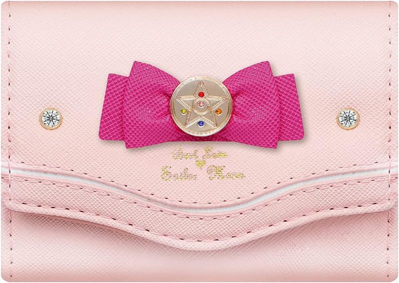 Photo 1 of 
YaJaMa Sailor Moon Women Small Wallet PU Leather Bowknot Kawaii Tsukino Usagi Trifold Credit Card Holder Case for Girls (Pink)